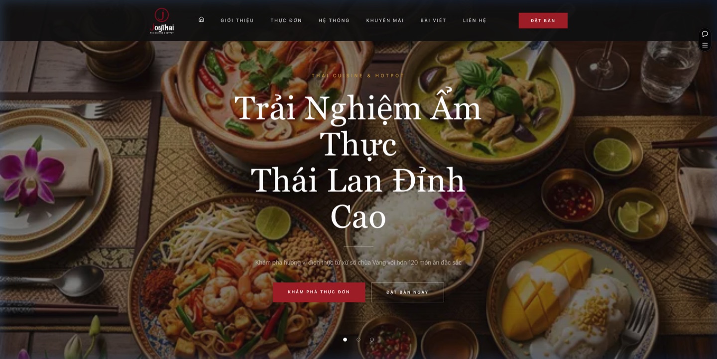 JoyThai — Website Chuỗi Nhà Hàng Thái Lan